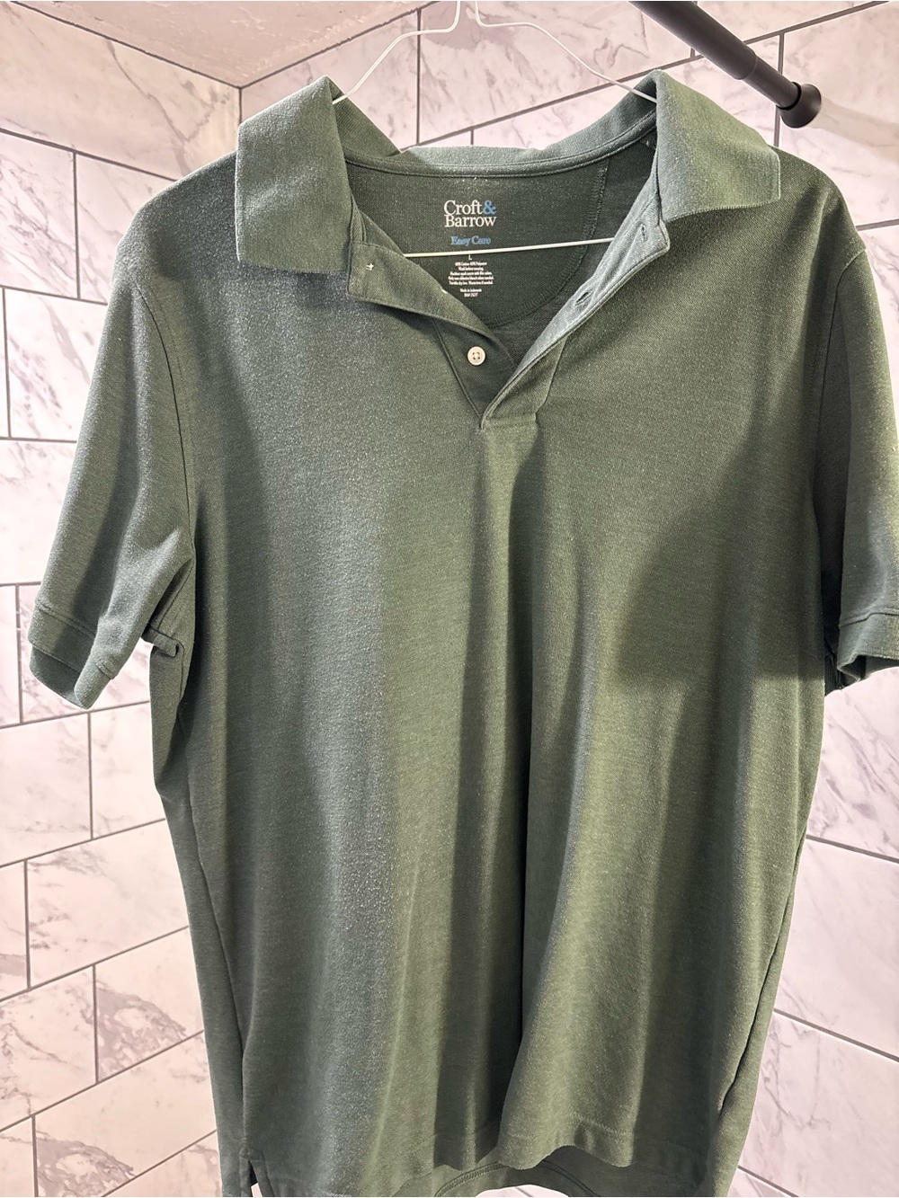 Croft & Barrow Green Polo Shirt Size L